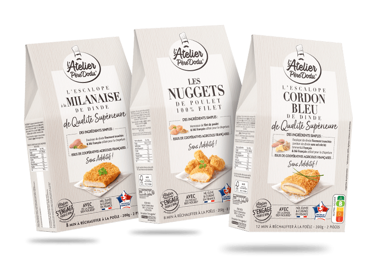 Image des packaging de la gamme l'Atelier Père Dodu