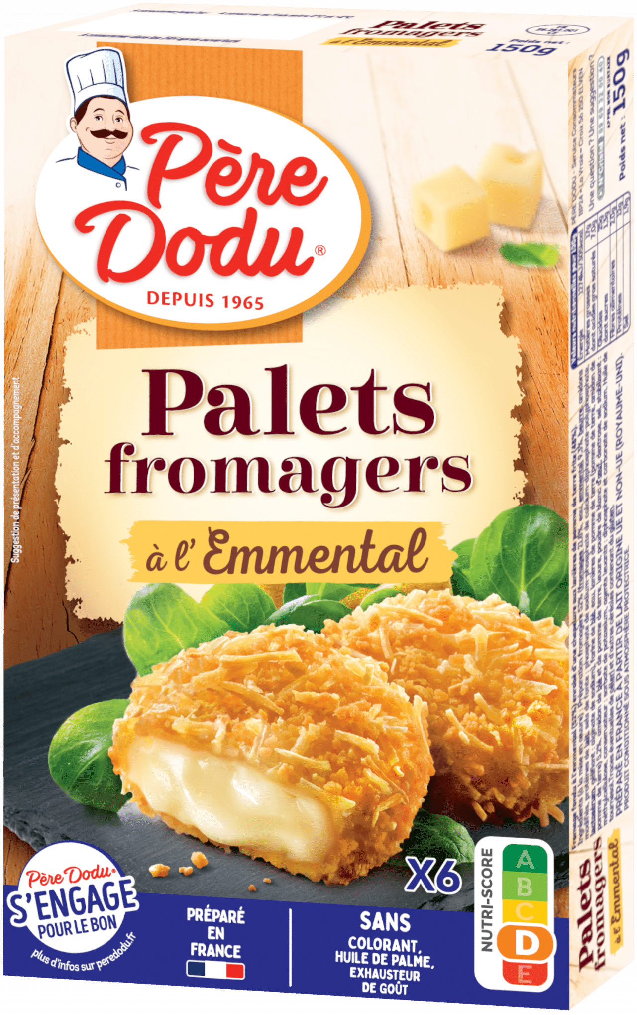 Packshot Palets Fromagers à l'emmental Père Dodu